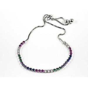 Elegant Multi Color CZ Thin Draw String Bracelet